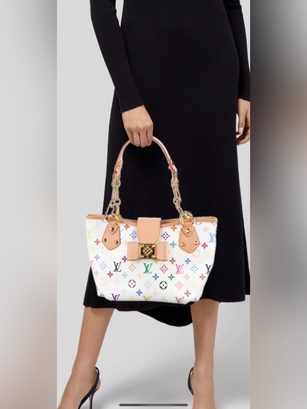 Louis Vuitton White Annie Multicolor Monogram Canvas Tote